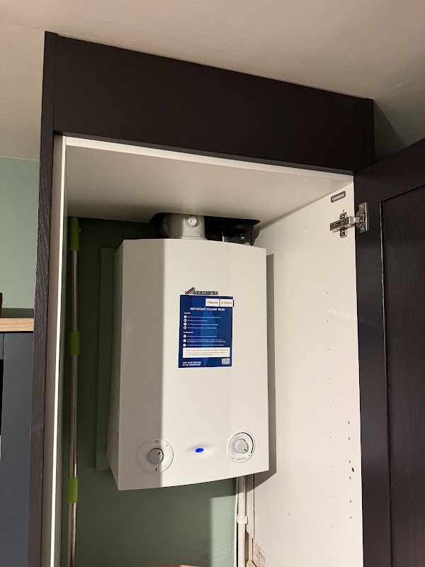 A newly installed Worcester Bosch boiler